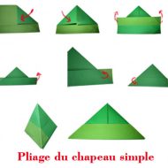 Chapeau en papier pliage