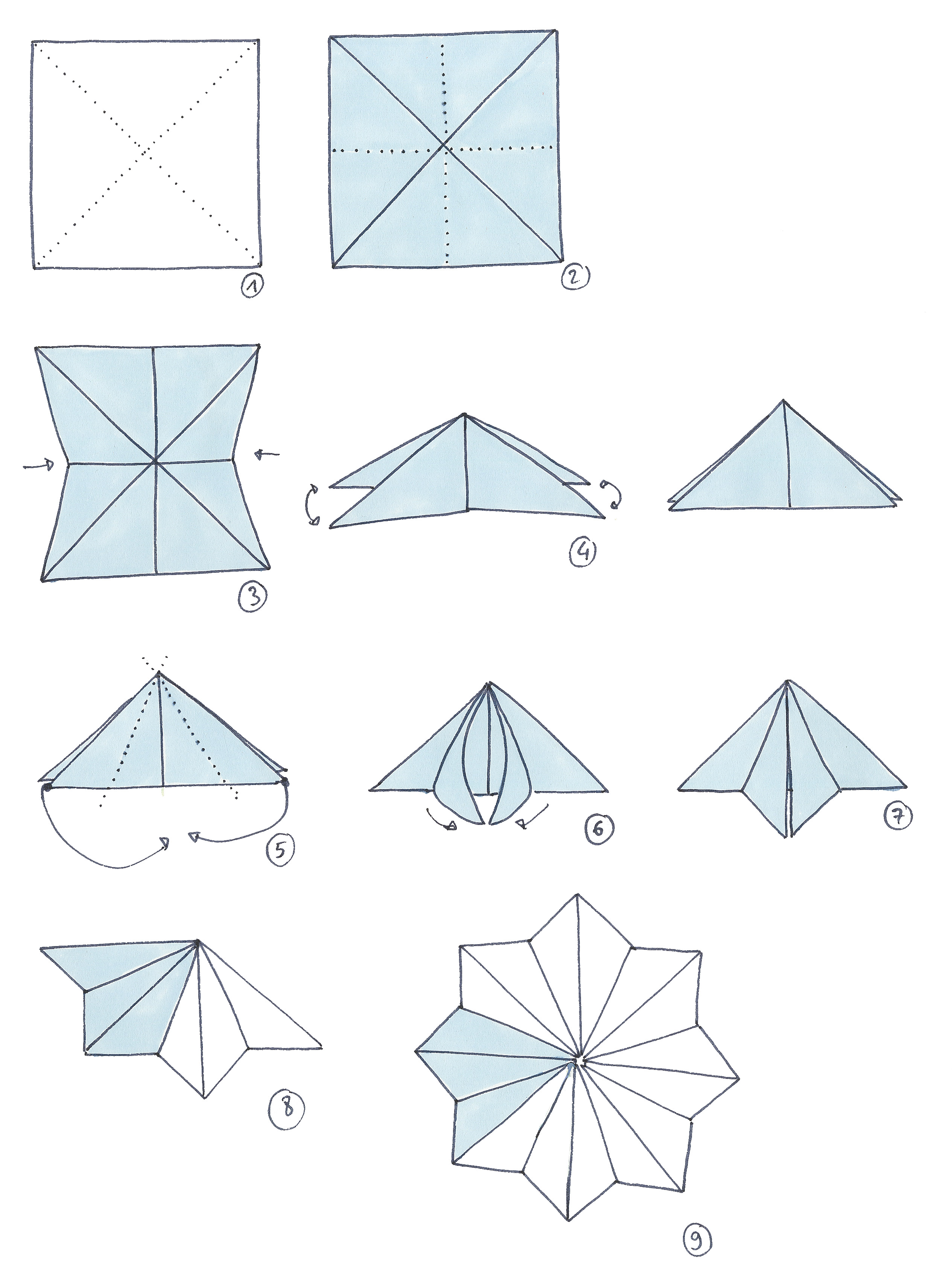 étoile en papier pliage