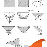 Origami avion en papier pliage