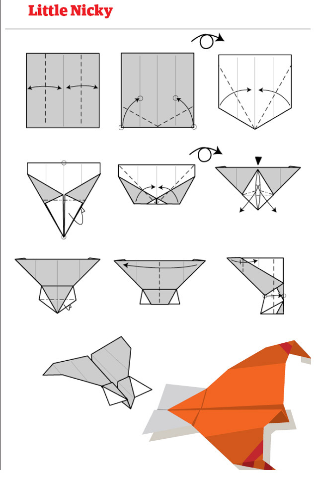 origami avion en papier pliage