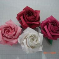 Pliage de rose en papier