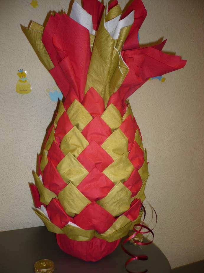 pliage de serviette en forme d ananas