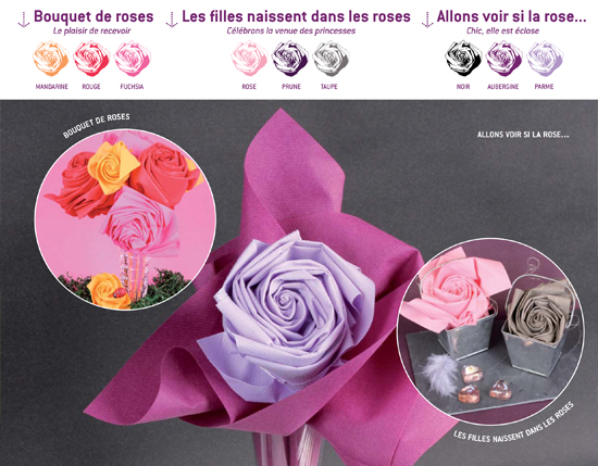 pliage de serviette en forme de rose