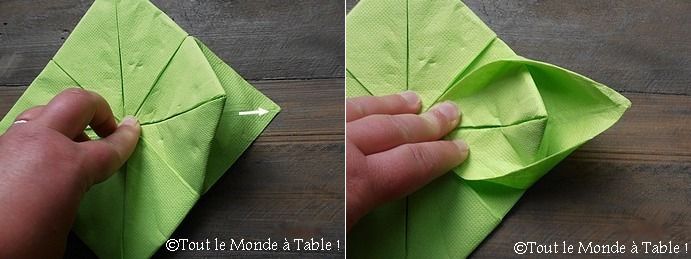 pliage de serviette en papier fleur de lotus