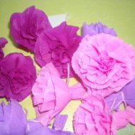 Pliage fleur papier crepon