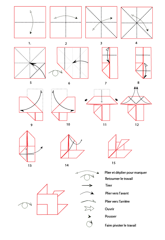 pliage origami poisson