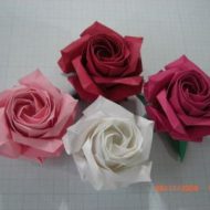 Pliage papier rose