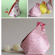 Pliage papier poule