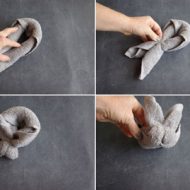 Pliage serviette de bain lapin