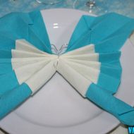 Pliage serviette papillon avec deux couleur