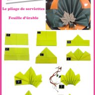 Pliage serviette feuille d automne