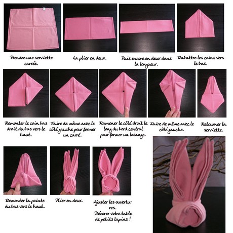 Pliage serviette lapin